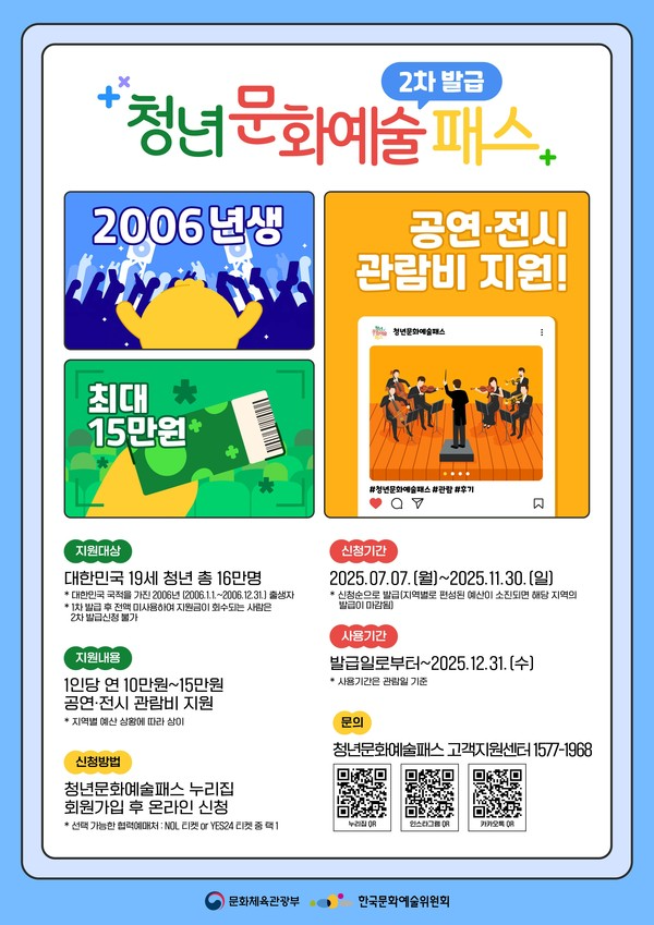 2025년 청년문화예술패스 2차 발급